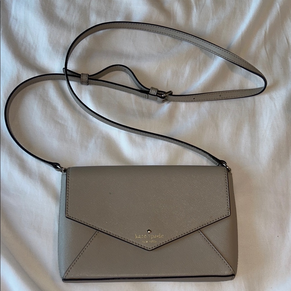 Kate Spade Gray Crossbody Bag with Structured Design